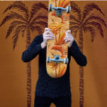Skateboard Rétro Paradis tropical<br><div class="desc">Palette rétro chaleureuse et motif de paradis tropical</div>