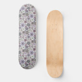 Skateboard Retro Pastel Pink Purple Floral Seamless Pattern (Recto)