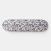 Skateboard Retro Pastel Pink Purple Floral Seamless Pattern (Horz)