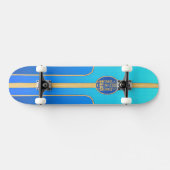 Skateboard Rétro planche de surf bleue de Tiki (Horz)