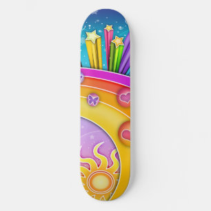 Skateboard - Retro Pop Art 60ties Sky