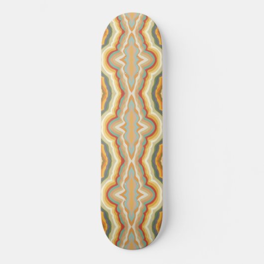 Skateboard Retro Pop Art Abstrait Géométrique Wavy Motif (Recto)