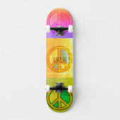 Skateboard Retro Psychedelic Colorful Peace Signs Unisex (Recto)