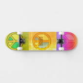 Skateboard Retro Psychedelic Colorful Peace Signs Unisex (Horz)
