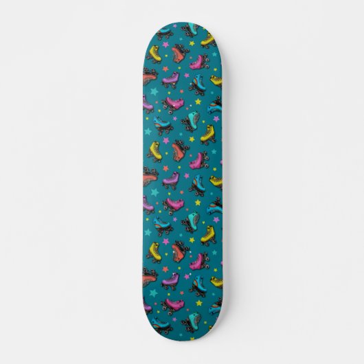 Skateboard Rétro Roller Skates et Stars (Devant)