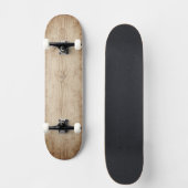 Skateboard Rétro rustique aspect bois Unisexe (Recto)