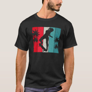 Skateboard Retro Skateboarding Girl Summer T-shirt