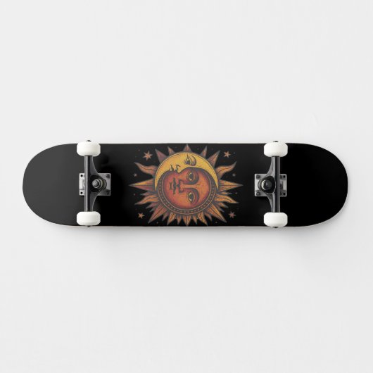 Skateboard Retro Sun and Moon Unisex (Horz)