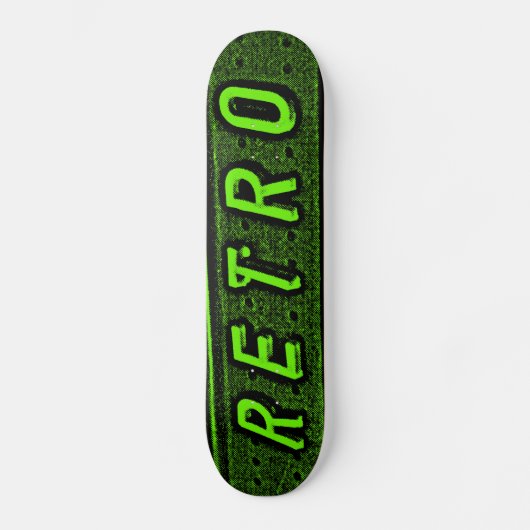 Skateboard Retro - Vert et Noir (Recto)