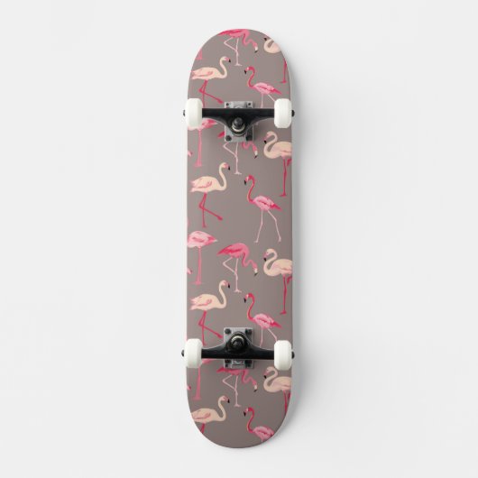 Skateboard Rétros Flamants roses (Recto)