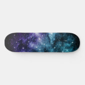 Skateboard Rêve de nébuleuse de galaxie violette Turquoise #1 (Horz)