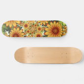 Skateboard Rêve Floral, Art Fractal Moderne Abstrait Fleur (Horz)