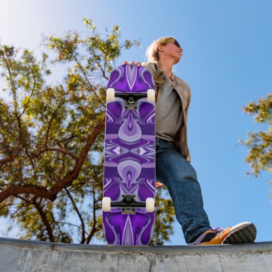 Skateboard Rêves de fleurs violettes (Extérieur 1)