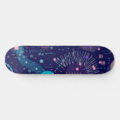 Skateboard Rêves Deep Blue Art Abstrait (Horz)