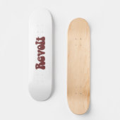 Skateboard Révolte - Brown sur blanc (Recto)