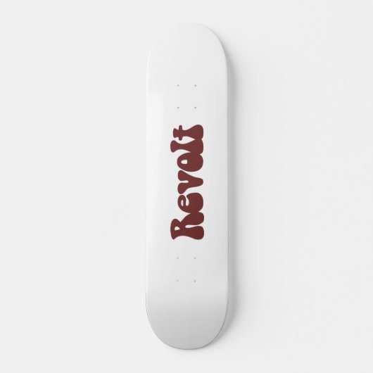 Skateboard Révolte - Brown sur blanc (Devant)