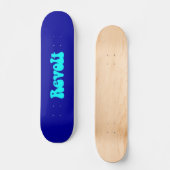 Skateboard Révolution - Cyan sur le bleu foncé (Recto)