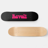 Skateboard Révolution - Rouge néon sur noir (Horz)
