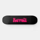 Skateboard Révolution - Rouge néon sur noir (Horz)