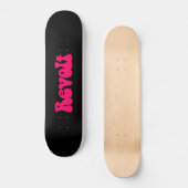 Skateboard Révolution - Rouge néon sur noir (Recto)