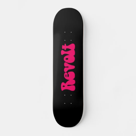 Skateboard Révolution - Rouge néon sur noir (Recto)