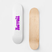 Skateboard Révolution - Violet sur blanc (Recto)
