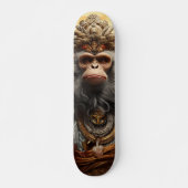 Skateboard Rey Mono Chino con Mirada Seria Decisiva (Devant)