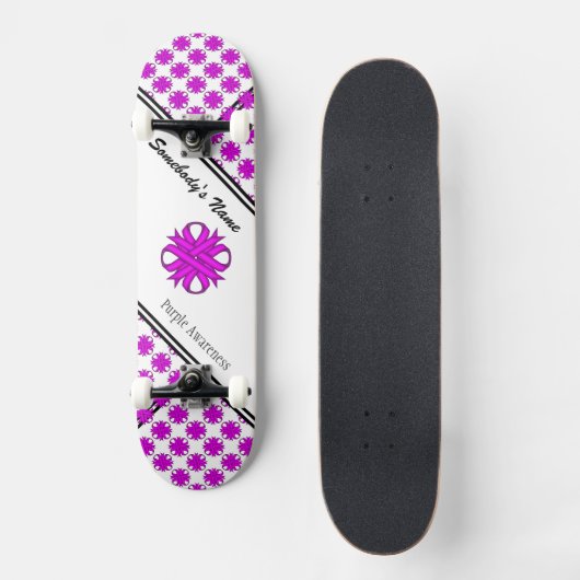 Skateboard Ribbon de Clover violet par Kenneth Yoncich (Recto)
