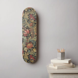 Skateboard Riche brocart de tapisserie florale antique victor
