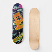 Skateboard Ride the Artistic Vibe : Cute Pop Art Girl (Recto)