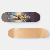 Skateboard Robot de Steampunk fille avec guitare (Horz)