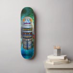 Skateboard Robot en Vintage Retro Blue Green Galaxy Cool mign<br><div class="desc">Préparez-vous à embrasser vos imaginaires de science-fiction intérieurs lorsque vous descendez dans la rue avec cette photo de robot jouet en métal vintage, dressée contre un ciel de galaxie bleu turquoise. Fait une déclaration rétro cool et amusante chaque fois que vous surf le trottoir. Fait un grand cadeau pour quelqu'un...</div>