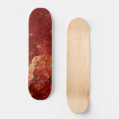 Skateboard Roche peinte en rouge (Recto)