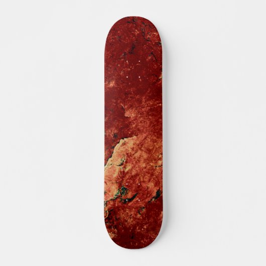 Skateboard Roche peinte en rouge (Devant)