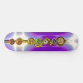 SKATEBOARD RODE D'ASCLEPIUS AVEC 7 CHAKRAS, ÉNERGIE SPIRITUEL (Horz)