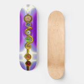 SKATEBOARD RODE D'ASCLEPIUS AVEC 7 CHAKRAS, ÉNERGIE SPIRITUEL (Recto)