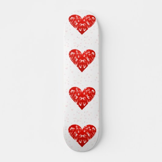 Skateboard Romantique Floral Valentine Coeur (Devant)