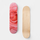 Skateboard Romantique Rose rose rouge gouttes d'eau (Recto)