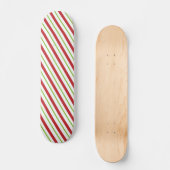 Skateboard - Rood Groen Wit Strepen Candy Cane (Voorkant)