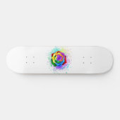 Skateboard Rose arc-en-ciel coloré (Horz)