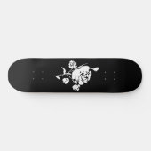 Skateboard Rose blanche en noir (Horz)