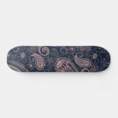 Skateboard Rose bleu classique Parties scintillant or Paisley (Horz)