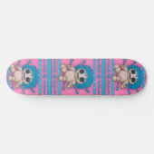Skateboard Rose + bleu turquoise Poupée vaudou (Horz)