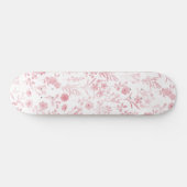 Skateboard Rose botanique Fleurs d'or Motif blanc (Horz)