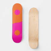 Skateboard Rose Chaud Et Orange Yin Yang (Recto)