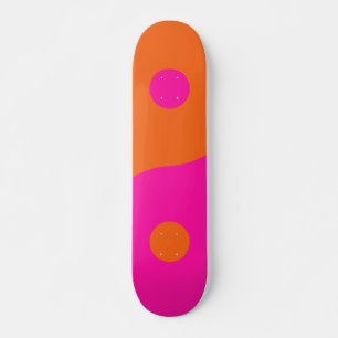 Skateboard Rose Chaud Et Orange Yin Yang