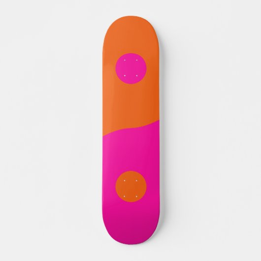 Skateboard Rose Chaud Et Orange Yin Yang (Devant)