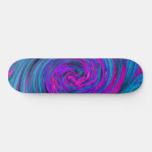 Skateboard Rose Chaud Froid, Violet et Bleu Abstrait Rétro (Horz)