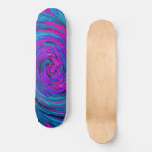 Skateboard Rose Chaud Froid, Violet et Bleu Abstrait Rétro (Recto)