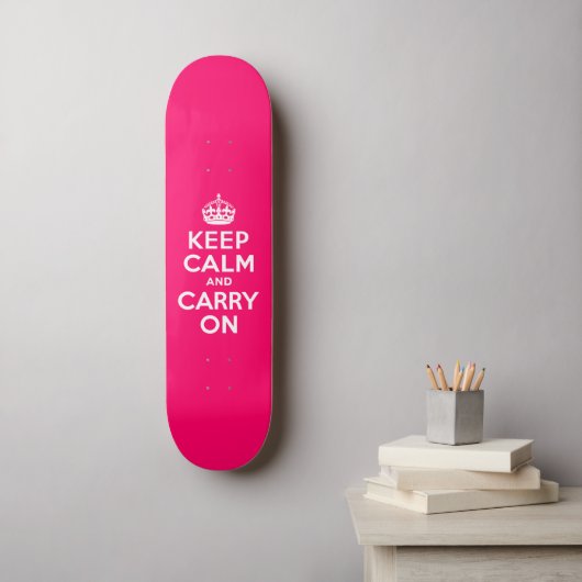 Skateboard Rose Chaud Gardez le calme et continuer (Art mural)
